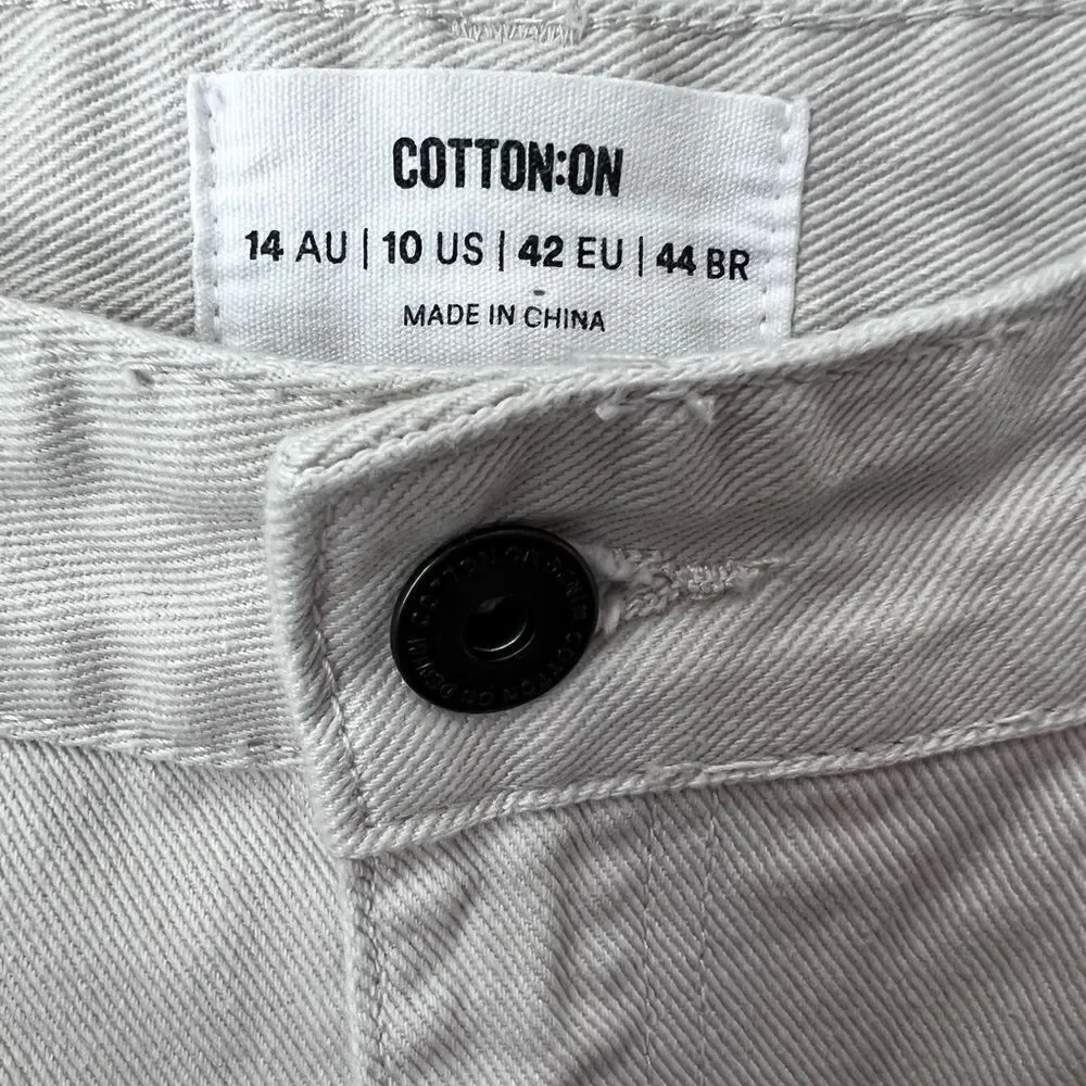 Cotton On Original Straight Mom jeans Vintage White Size 10